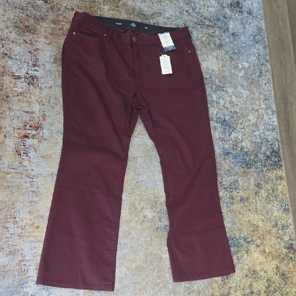 St. Johns Bay Women's Flare Jeans - Burgundy
